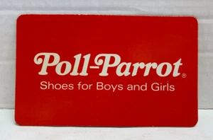Vintage Red POLL-PARROT Shoes for Boys and Girls Store Placard UNUSED - Picture 1 of 2