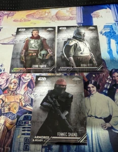 Star Wars - The Mandalorian - Chrome - Armored & Ready - 3 Card Lot - 2022 - NM - Imagen 1 de 2