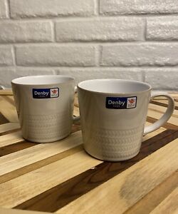 Denby Natural Canvas Textured Mug Set, Cream, Set Of 2. New With Tags