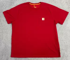 Carhartt T-Shirt Men's Large XXL Short Sleeve Pocket Logo Red 100410 607 - Picture 1 of 9