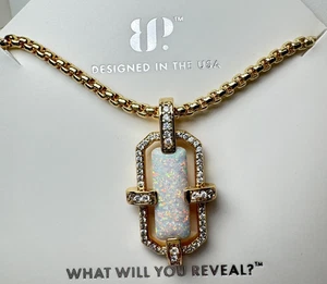 Bomb Party October Necklace - NK82124 Moonlit Opal - On Gold Plating - Picture 1 of 2