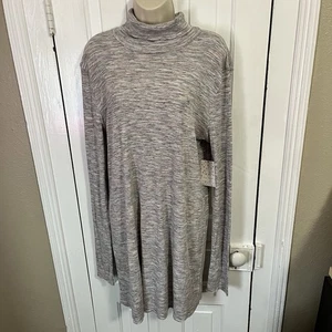 We The Free People Stonecold Ribbed Tunic Top Ivory Gray Large N2 - Picture 1 of 8