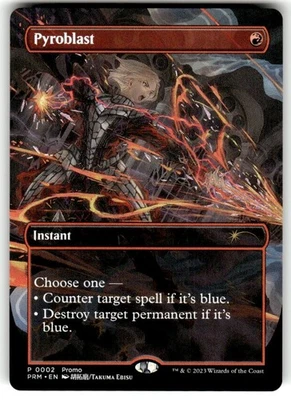 Magic the Gathering Pyroblast 0002 WPN & Gateway Promos Anime Art NM - Image 1 of 2
