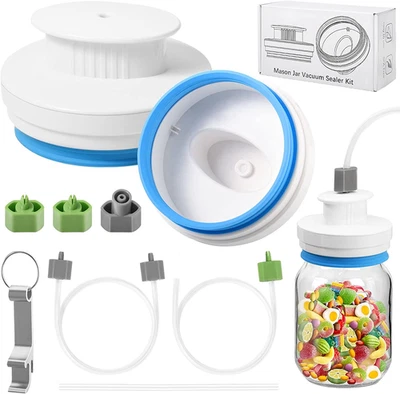 Kit de sellador de conservas de tarro de masón mejorado - Juego de sellador con mangueras compatible con Fo Foto 1 de 4