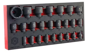 25pc 1/2" Drive Impact Socket Set (12 Point) Sizes 8-36mm From Britool Hallmark - Picture 1 of 3