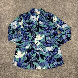 Tommy Bahama Active Golf 1/4 Zip Pullover Stretch Oberteil geblümt Damen Gr. L - Bild 1 von 9