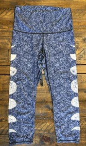 Legging Yoga Democracy Capri Mujer Talla Mediana Azul Blanco Luna Ciclo Astrología - Imagen 1 de 8