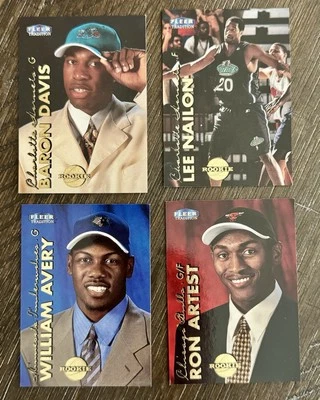 (4) 1999-00 Fleer Tradition RC Rookies Ron Artest Baron Davis Lee Nailon Avery - Image 1 of 4