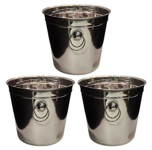 Home Brew Ohio Stainless Steel Wine Bucket 22cm (SET OF 3) - Picture 1 of 10
