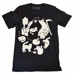 Camiseta Hit Topic Grim Reaper Cat Gráfica Negra Talla Pequeña  - Imagen 1 de 3