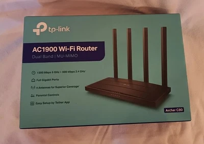 tp-link AC1900 Dual Band WLAN Router Wifi 5 GHz und 2,4 GHz MU-MIMO - Bild 1 von 3