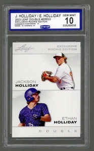 2023 Leaf Double Jackson Holliday / Ethan Holliday #ERE03 Rookie Edition CCG 10 - Picture 1 of 2
