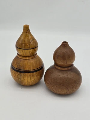 Juego de 2 soportes de madera vintage japoneses para calabaza Shichimi Foto 1 de 4