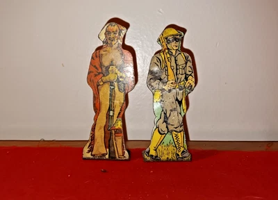 Figuras de objetivo litográficas de hojalata vintage de Marx, lote de 2 Foto 1 de 2