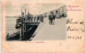 Carte publicitaire Espagne Recuerdo de Santander Embarcadero 1902 VM96544ok - Picture 1 of 2