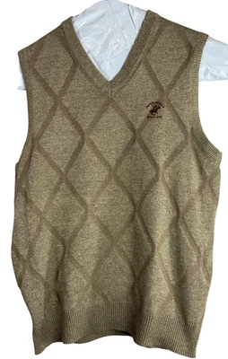 Beverly Hills Polo Club Sweater Vest Mens Medium Argyle Pullover Grandpacore - Image 1 of 4