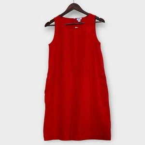J. Crew Linen Blend Shift Mini Dress Red Size 0 Sleeveless CA406 Summer - Picture 1 of 7