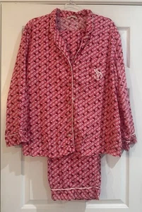 Victoria’s Secret Pyjama-Set rot weiß Hirsch bedruckt Größe XL - Bild 1 von 4