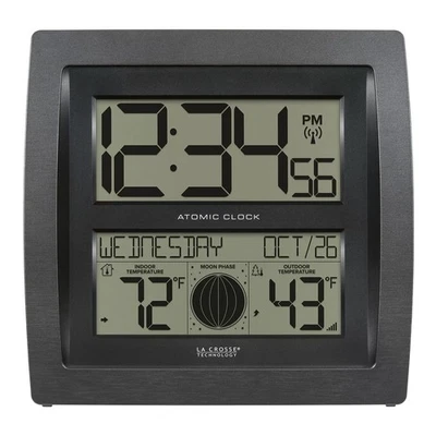 La Crosse Technology Curved Digital Atomic Wall Clock - Image 1 of 4