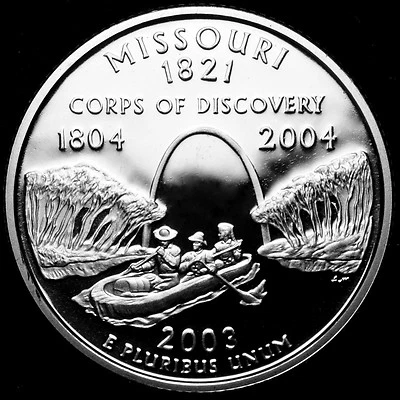 2003 S Missouri Mint Silver Proof Statehood Washington Quarter from US Proof Set - Image 1 of 2