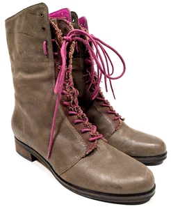 Cole Haan Brielle Mid-Calf Leather Kiltie Boots Womens 10B Chukka Lace-Up - Picture 1 of 13