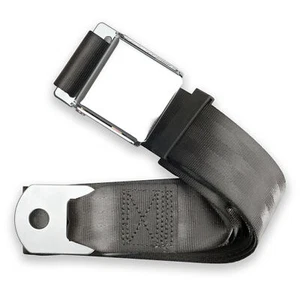 RetroBelt Charcoal Aviation Lap Belt 75" With Hardware - Picture 1 of 4