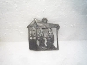 DE COLECCIÓN ÁRBOL DE NAVIDAD ADORNO SANTA FAMILIA COLGANTE DECORACIÓN METAL - Imagen 1 de 4