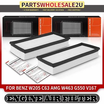 2pcs Engine Air Filter for Mercedes-Benz C63 GLE63 GLC63 AMG S G550 4x4 V8 4.0L - Image 1 of 4