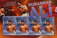 MUHAMMAD ALI (Clay vs. Sonny Liston) Boxer Boxing Stamp Sheet (2012 Burundi)