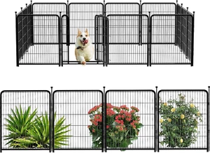 Dog Playpen 48Inch, Dog Fence Outdoor for Yard. Wide Door Low Threshold 8 Panels - Picture 1 of 8