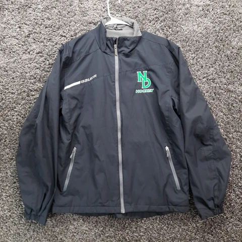 North Dakota Bison Bauer Hockey Jacket Adult Medium Black Full Zip Lightweight Cover