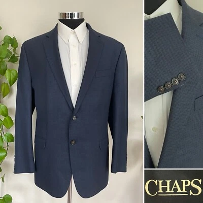 Chaps Ralph Lauren Mens Two-Button Blazer Blue Sport Coat Jacket Size 46R - Image 1 of 4