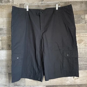I Jeans by Buffalo Cargo Shorts Mens 46 Black Cotton Flat Front Waffle Knit - Picture 1 of 7