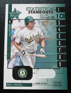 JASON GIAMBI FOGLIA STATISTICA STANDOUTS GIOCO USATO APERTURA GIORNO BASE PATCH CARD  - Foto 1 di 3