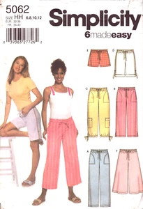 Simplicity Pattern 5062~Pantalones de señorita~Pantalones cortos en dos longitudes ~ Falda dividida ~ 6-12 - Imagen 1 de 7