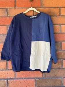 90er Colorlock Pullover Blau Creme Größe M Retro Preppy Boundary Waters - Bild 1 von 14