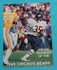 NFL Football Pocket Schedule 1989 Chicago Bears Lite Beer