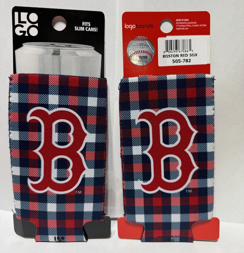 2PK ENFRIADORES DE LATAS DELGADOS BOSTON RED SOX MLB 2 LADOS A CUADROS POR LOGO MARCAS ENVÍO GRATUITO Foto 1 de 1
