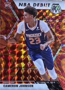 2019-20 Panini Mosaic Cameron Johnson NBA Debut RC Orange Reactive Prizm #265