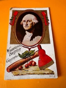 Postcard:: Washington's Birthday Greetings, Posted 1908 vintage embossed - Picture 1 of 2