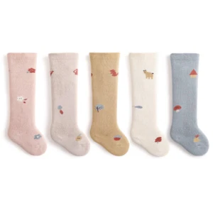 2 pares de calcetines largos de algodón para bebés niñas niños recién nacido Terry grueso hasta la rodilla - Imagen 1 de 24