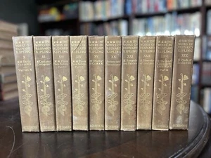 Antique 1800s Rudyard Kipling Book Set Of 10 HC (Charles Scribner's Sons) - Picture 1 of 21