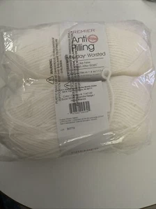 Premier 100 % Anti-Pilling Acrylgarn 2er-Pack Schneewittchen 203 Yards je 4 Unzen M-4 - Bild 1 von 2