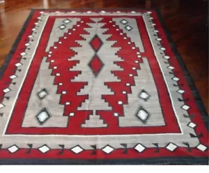 5x8 Wool Navajo Rug Southwest Pattern Housewarming Area Rug Native Wool Rug - Picture 1 of 1