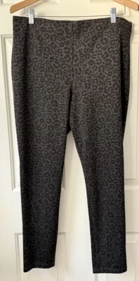 Pantalón Legging Ann Taylor Mujer Talla 12P Negro Gris Estampado Animal Guepardo Elastizado Foto 1 de 4
