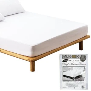 Plastic Mattress Protector Full Size Bed Heavy Duty Vinyl White Cover Waterproof - Picture 1 of 1