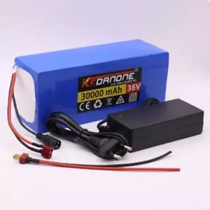 Neu Li-Ion Akku 36V 30Ah 10S4P BMS Elektrofahrrad T-Stecker +42V 2A Ladegerät - Bild 1 von 8