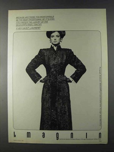 SAINT LAURENT (YSL) 1980 Yves Saint Laurent Swakara Dirndl Pelliccia Annuncio