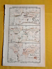 1907 Original Vintage Map World Map Mammal Areas Konversations-Lexikon C10-4