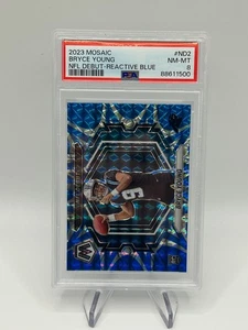 2023 Panini Mosaic Bryce Young NFL Debut Reactive Blue (RC) PSA 8 #ND-2 - Picture 1 of 2